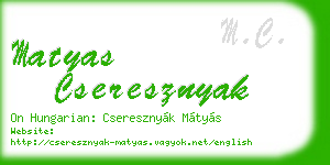 matyas cseresznyak business card
