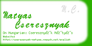 matyas cseresznyak business card